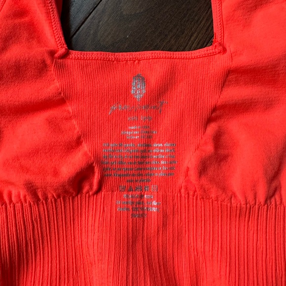 NWOT FP Movement Square Neck Good Karma Bra | Neon orange - Picture 4 of 4